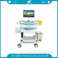 AG-MT014A convenient ABS material medical laptop trolley with computer